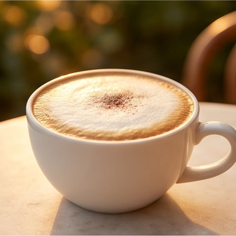 Kakao tozlu, köpüklü cappuccino