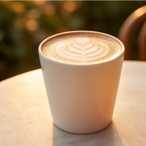 Rozet desenli latte art ile latte